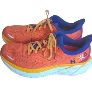 Hoka One One Clifton 8 in Orange and Blue
